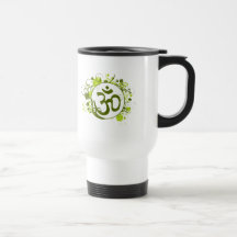 L'OM floral vert bouddhiste Tasse