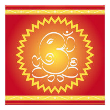 L'OM Ganesha avec l'étoile jaune Invitations Personnalisées