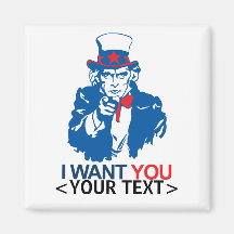 L'ONCLE SAM DE PERSONNALISER VOUS VEULENT, <YOUR T MAGNETS POUR RÉFRIGÉRATEUR