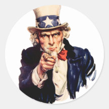 L'Oncle Sam vous veut ! Autocollants Ronds