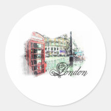 Londres a coloré le croquis autocollants