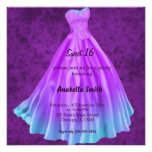 Long bonbon 16 (pourpre) à robe invitations personnalisées