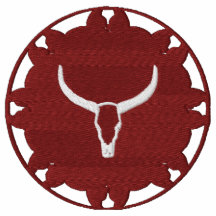 Longhorn sur la conception en cuir de Natif améric