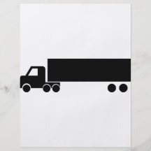longue icône noire de camion prospectus avec motif