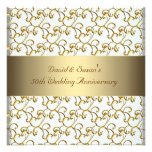 L'or tourbillonne fête d'anniversaire de mariage d invitation personnalisée