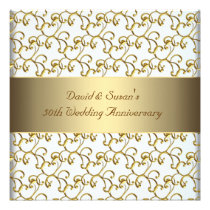 L'or tourbillonne fête d'anniversaire de mariage d invitations