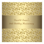 L'or tourbillonne fête d'anniversaire de mariage d invitations