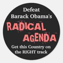 L'ORDRE DU JOUR RADICAL de Barack Obama de défaite Adhésif