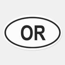 L'Orégon "OU " Autocollants Ovales