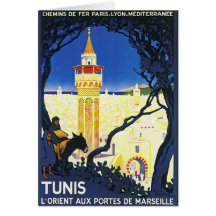 ~ L'Orient Portes aux. De Marseille de Tunis Cartes De Vœux