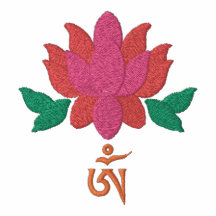Lotus avec la chemise tibétaine de l'OM