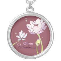 Lotus élégant : Collier nommé personnalisé colliers