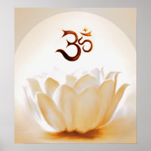 Lotus with Om Affiches