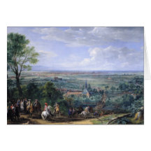 Louis XIV au siège de Lille faisant face Carte De Vœux