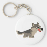 Loup affamé Keychain de bande dessinée mignonne porte-clés