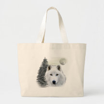 loup arctique de neige sac
