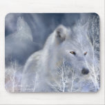 Loup blanc tapis de souris