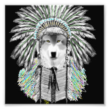 Loup de chef indien tirages photo