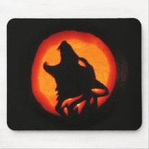 Loup de Halloween hurlant Tapis De Souris