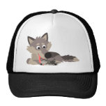 Loup de papa de bande dessinée et chapeau mignons  casquettes