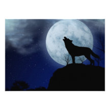 Loup de pleine lune faire-parts