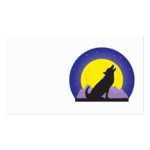 Loup et lune modèles de cartes de visite
