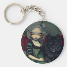 "Loup-Garou : " Keychain Noir Porte-clé
