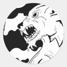 Loup Garou (loup-garou) Autocollants Ronds