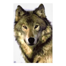 Loup gris papier à lettre personnalisé