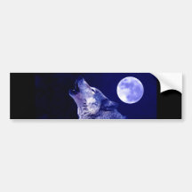 Loup hurlant à la lune adhésifs pour voiture