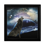 Loup hurlant à la lune coffrets cadeaux