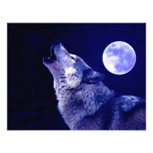 Loup hurlant à la lune invitations personnalisées