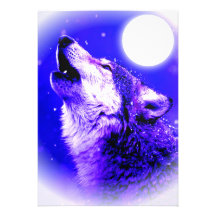 Loup hurlant à l'invitation de lune