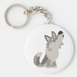 Loup mignon Keychain de bande dessinée d'hurlement porte-clés