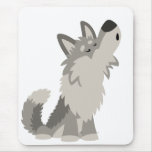Loup mignon Mousepad de bande dessinée d'hurlement tapis de souris