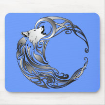 Loup tribal - ombragé tapis de souris