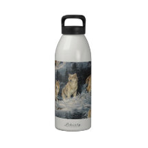 Loups d'hiver bouteille d'eau réutilisable