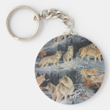 Loups d'hiver porte-clefs