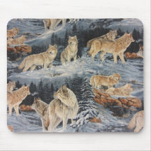 Loups d'hiver tapis de souris