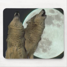 LOUPS HURLANT LA LUNE TAPIS DE SOURIS