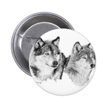 Loups solitaires badges avec agrafe