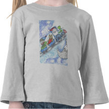 L'ours de nounours de Père Noël, train de Noël, ba T-shirts