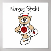 L'ours soigne le T-shirts et les cadeaux de roche Affiche