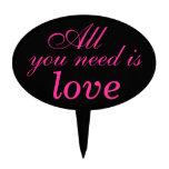 Love Cake Pick in fuchsia & black