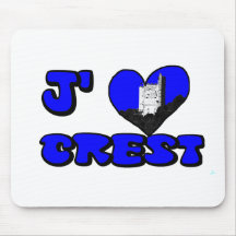 Love Crest blue Tapis De Souris