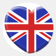 love drapeau Angleterre Autocollants Ronds