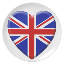 love drapeau Royaume-uni Angleterre Assiette Pour Soirée