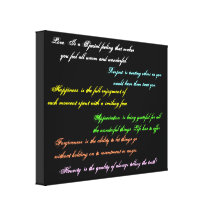 Love Respect Happiness  Stretched Canvas Stretched Canvas Prints