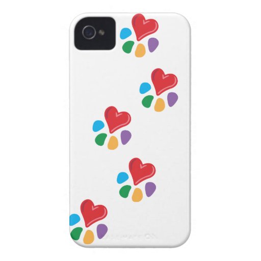 Lover_Heart-Paw_footprints animal Coque Case-Mate iPhone 4