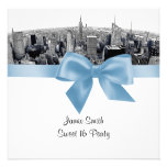 Lt large Blue Sweet 16 de BW d'horizon de NYC Fish invitations